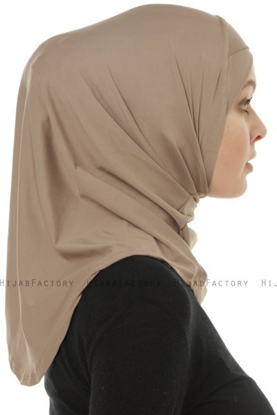 Micro Cross - Mørk Taupe One-Piece Hijab
