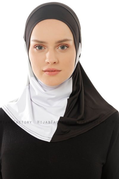 Esin - Sort & Hvid & Lysegrå One-Piece Hijab