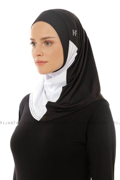 Esin - Sort & Hvid & Lysegrå One-Piece Hijab