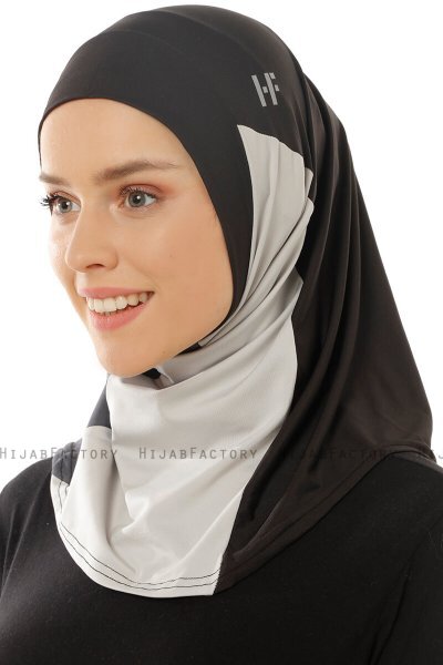 Esin - Sort & Lysegrå & Anthracite One-Piece Hijab