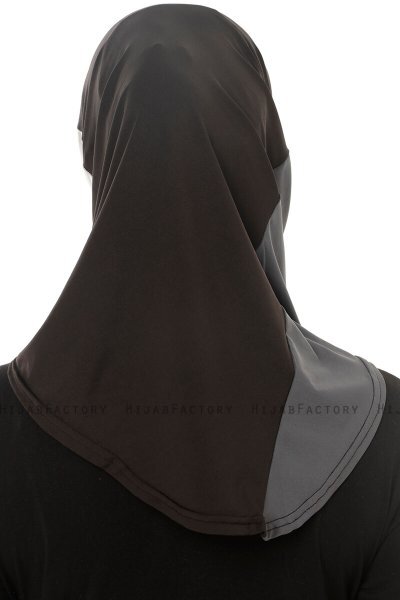 Esin - Sort & Lysegrå & Anthracite One-Piece Hijab