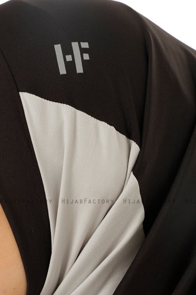 Esin - Sort & Lysegrå & Anthracite One-Piece Hijab