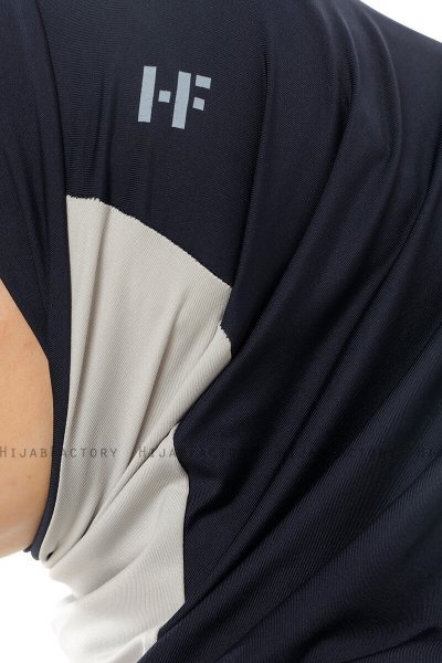 Esin - Marine Blå & Lysegrå & Lyseblå One-Piece Hijab