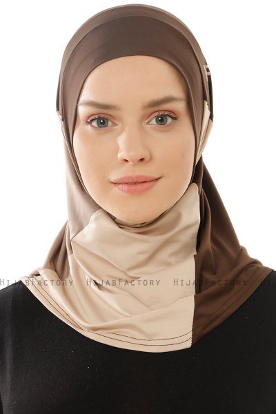 Esin - Brun & Lys Taupe & Mørk Taupe One-Piece Hijab