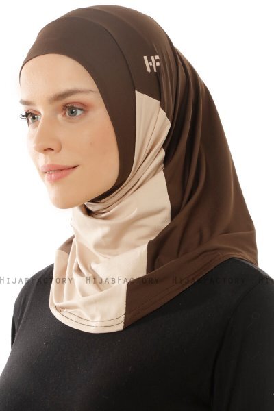 Esin - Brun & Lys Taupe & Mørk Taupe One-Piece Hijab