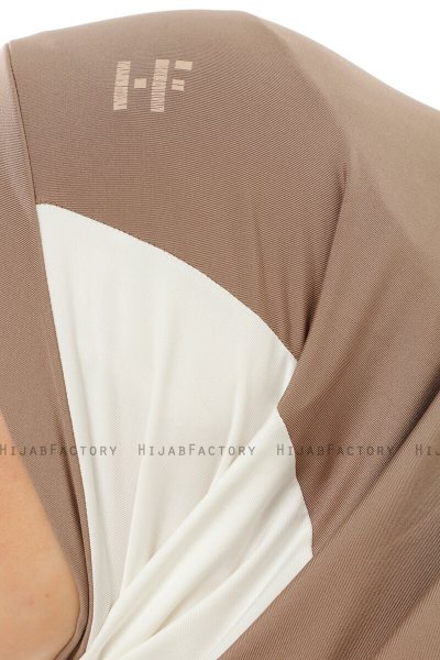 Esin - Mørk Taupe & Creme & Lys Taupe One-Piece Hijab