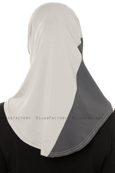 Esin - Lysegrå & Hvid & Anthracite One-Piece Hijab
