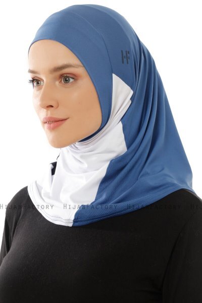 Esin - Indigo & Hvid & Marine Blå One-Piece Hijab