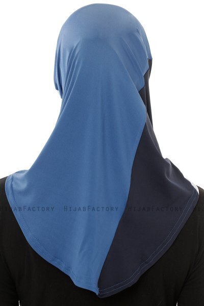 Esin - Indigo & Hvid & Marine Blå One-Piece Hijab