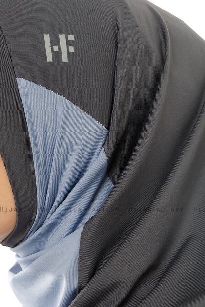 Esin - Anthracite & Lyseblå & Lysegrå One-Piece Hijab