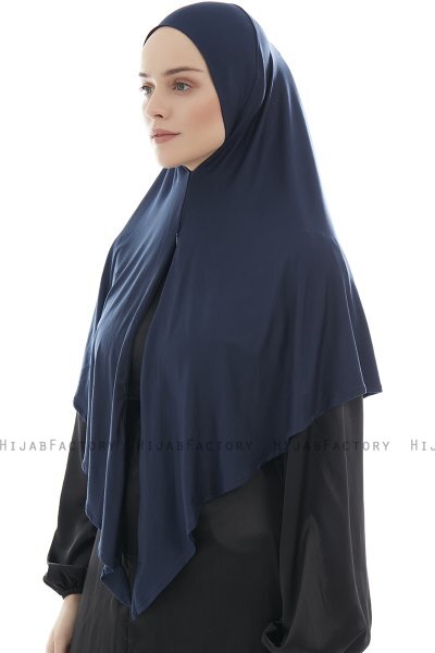 Ajda - Marine Blå Lynlås Hijab