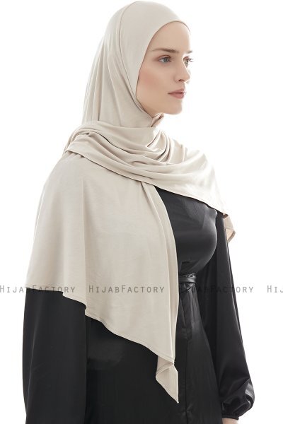 Ajda - Lys Taupe Lynlås Hijab
