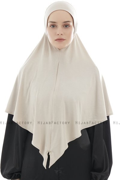 Ajda - Lys Taupe Lynlås Hijab