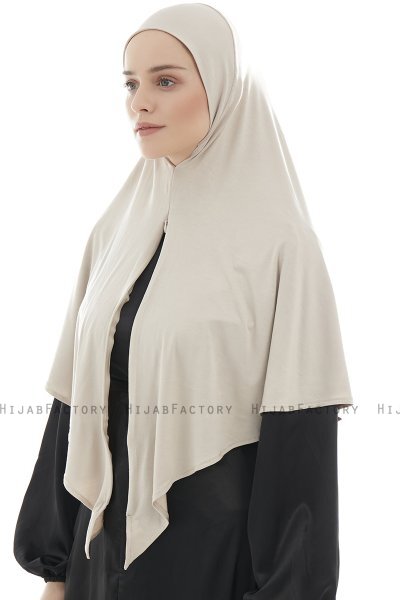 Ajda - Lys Taupe Lynlås Hijab