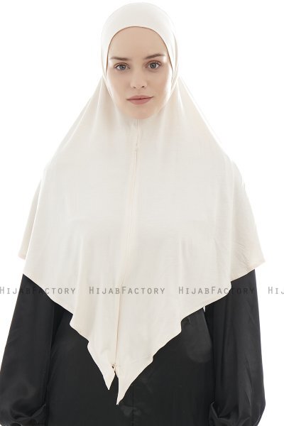 Ajda - Beige Lynlås Hijab