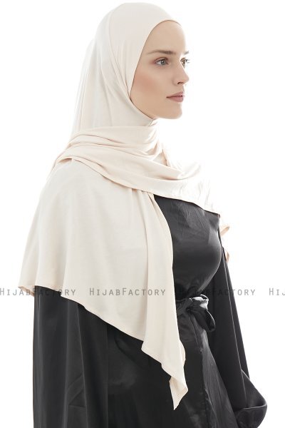 Ajda - Beige Lynlås Hijab