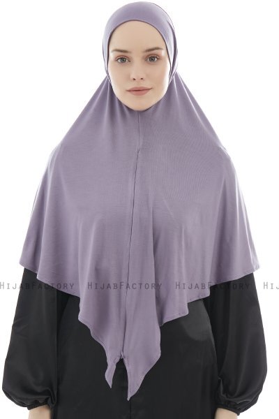 Ajda - Mørke Lilla Lynlås Hijab