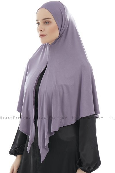 Ajda - Mørke Lilla Lynlås Hijab