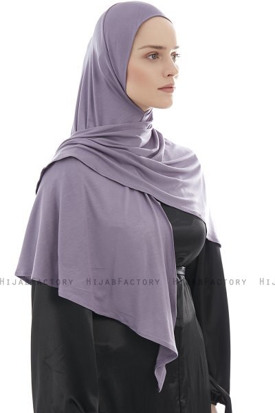 Ajda - Mørke Lilla Lynlås Hijab