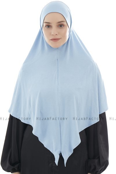 Ajda - Lyseblå Lynlås Hijab