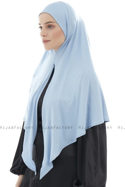Ajda - Lyseblå Lynlås Hijab