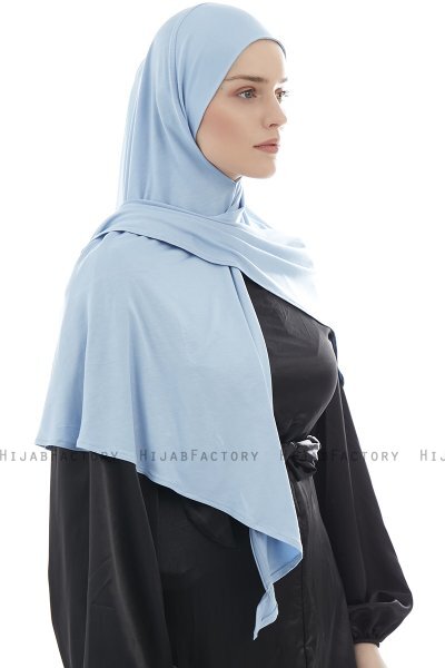 Ajda - Lyseblå Lynlås Hijab