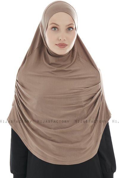 Roxelana - Mørk Taupe Lang Al Amira Hijab