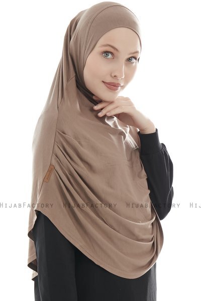 Roxelana - Mørk Taupe Lang Al Amira Hijab