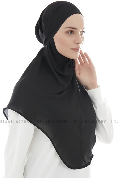 Ebrar - Sort Crepe Chiffon Al Amira Hijab