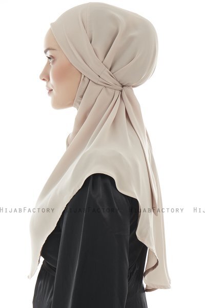 Ebrar - Lys Taupe Crepe Chiffon Al Amira Hijab