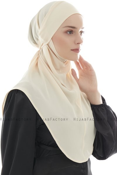 Ebrar - Lys Beige Crepe Chiffon Al Amira Hijab