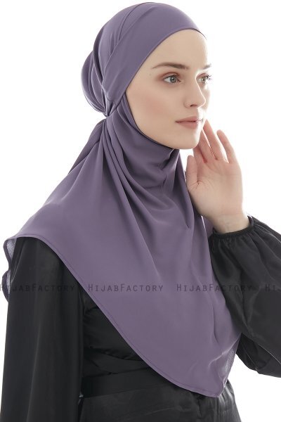 Ebrar - Mørke Lilla Crepe Chiffon Al Amira Hijab