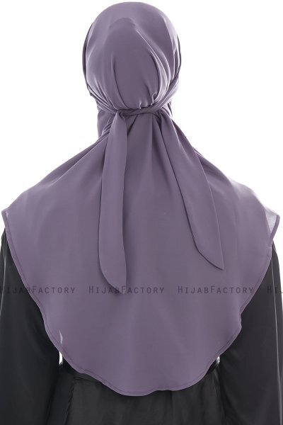 Ebrar - Mørke Lilla Crepe Chiffon Al Amira Hijab