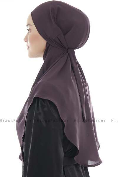 Ebrar - Lilla Crepe Chiffon Al Amira Hijab
