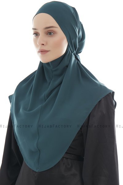 Ebrar - Mørkegrøn Crepe Chiffon Al Amira Hijab
