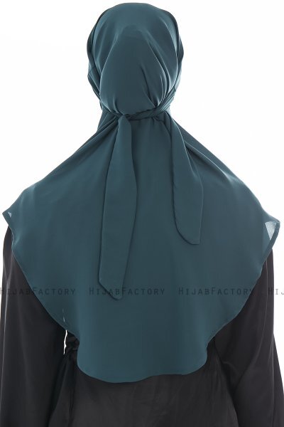 Ebrar - Mørkegrøn Crepe Chiffon Al Amira Hijab