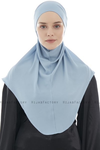 Ebrar - Lyseblå Crepe Chiffon Al Amira Hijab