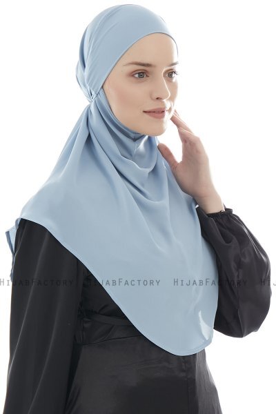 Ebrar - Lyseblå Crepe Chiffon Al Amira Hijab