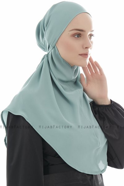 Ebrar - Mint Crepe Chiffon Al Amira Hijab