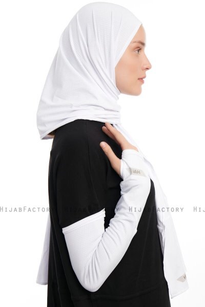 Azize - Hvid Pro Scarf Sport Hijab Set