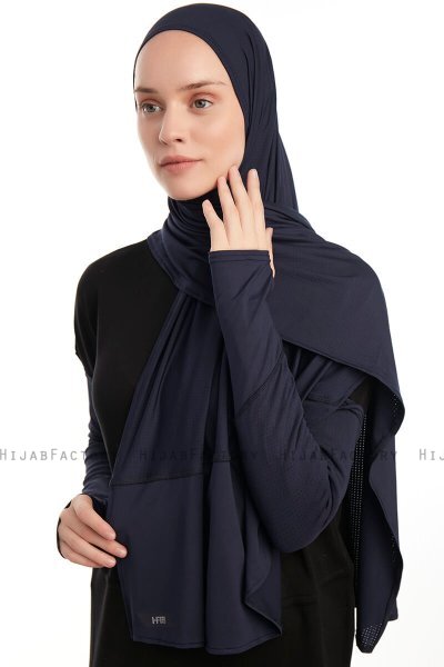 Azize - Marine Blå Pro Scarf Sport Hijab Set