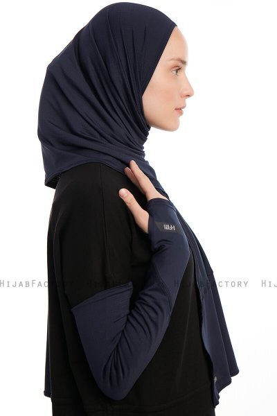 Azize - Marine Blå Pro Scarf Sport Hijab Set