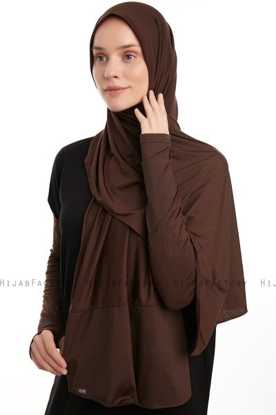 Azize - Brun Pro Scarf Sport Hijab Set