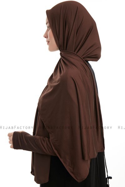 Azize - Brun Pro Scarf Sport Hijab Set