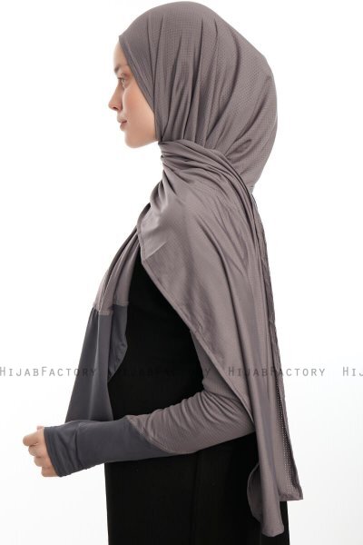 Azize - Mørkegrå Pro Scarf Sport Hijab Set