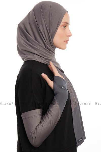 Azize - Mørkegrå Pro Scarf Sport Hijab Set