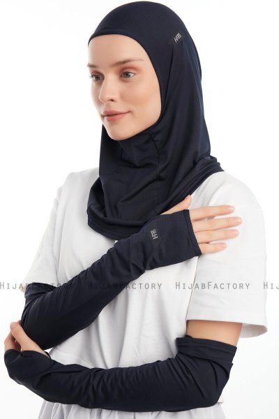 Bayda - Marine Blå Pro Sport Hijab Set