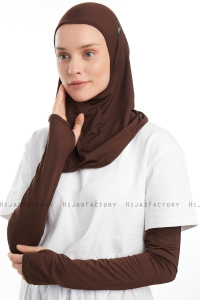 Bayda - Brun Pro Sport Hijab Set
