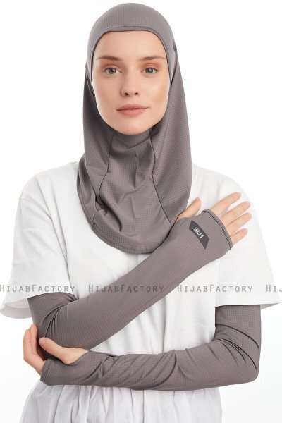 Bayda - Mørkegrå Pro Sport Hijab Set
