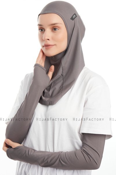 Bayda - Mørkegrå Pro Sport Hijab Set